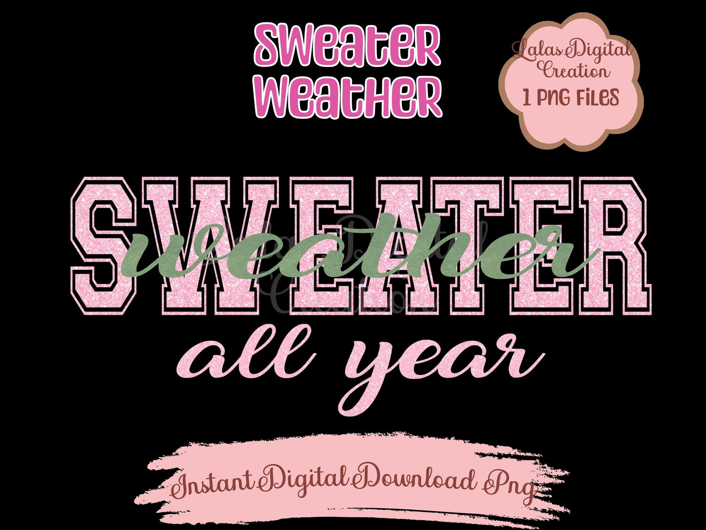 Sweater Weather P Clipart PNG Instant Digital Download