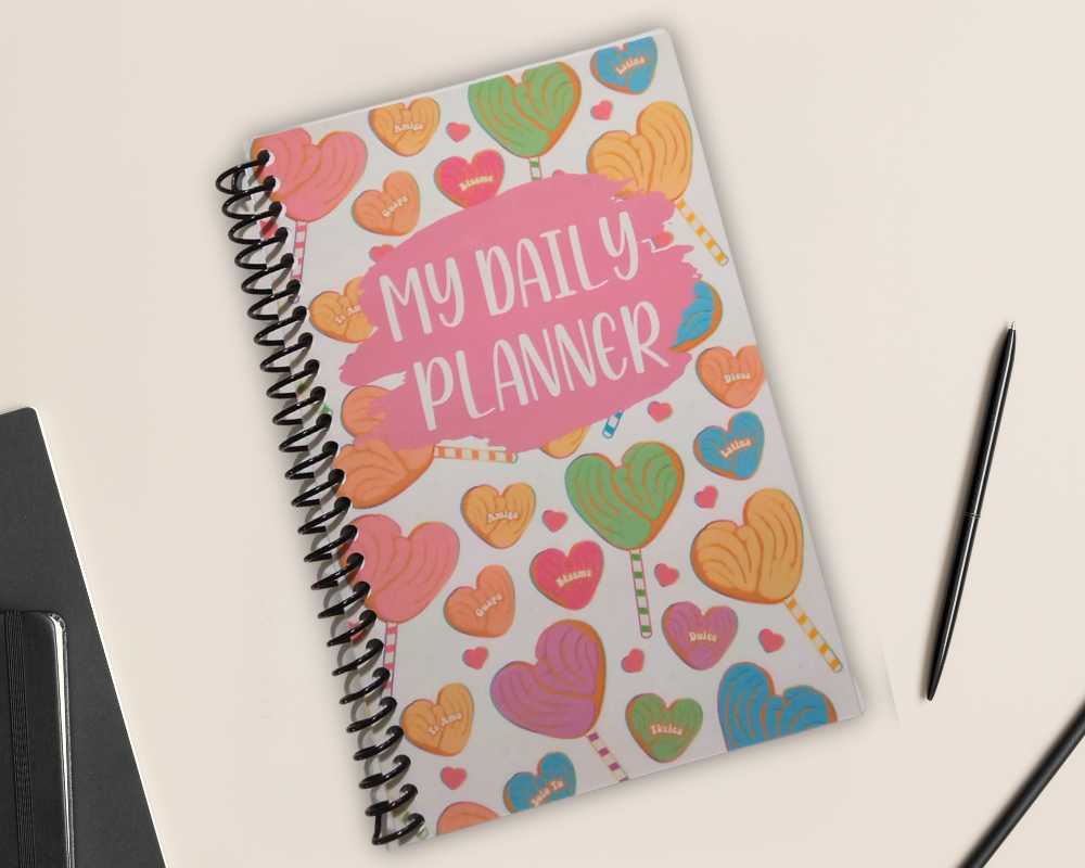 Daily Journal Planner Undated-To Do Notebook Planner Journal-Spiral Binding-Desk Organizer Notebook-Schedule Planner-Todays Hourly Plan-