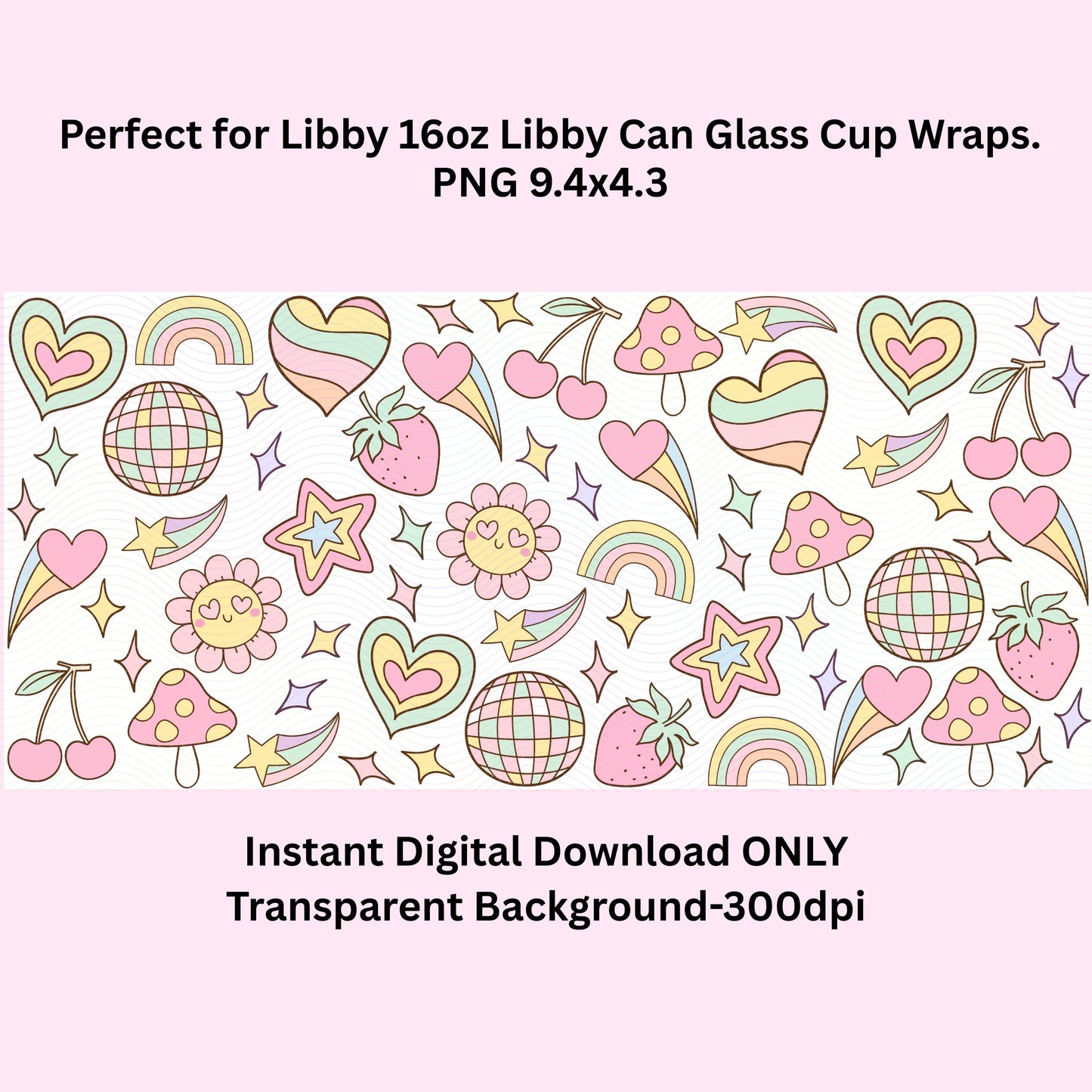 Groovy Retro Libbey Glass Can Cup Wrap