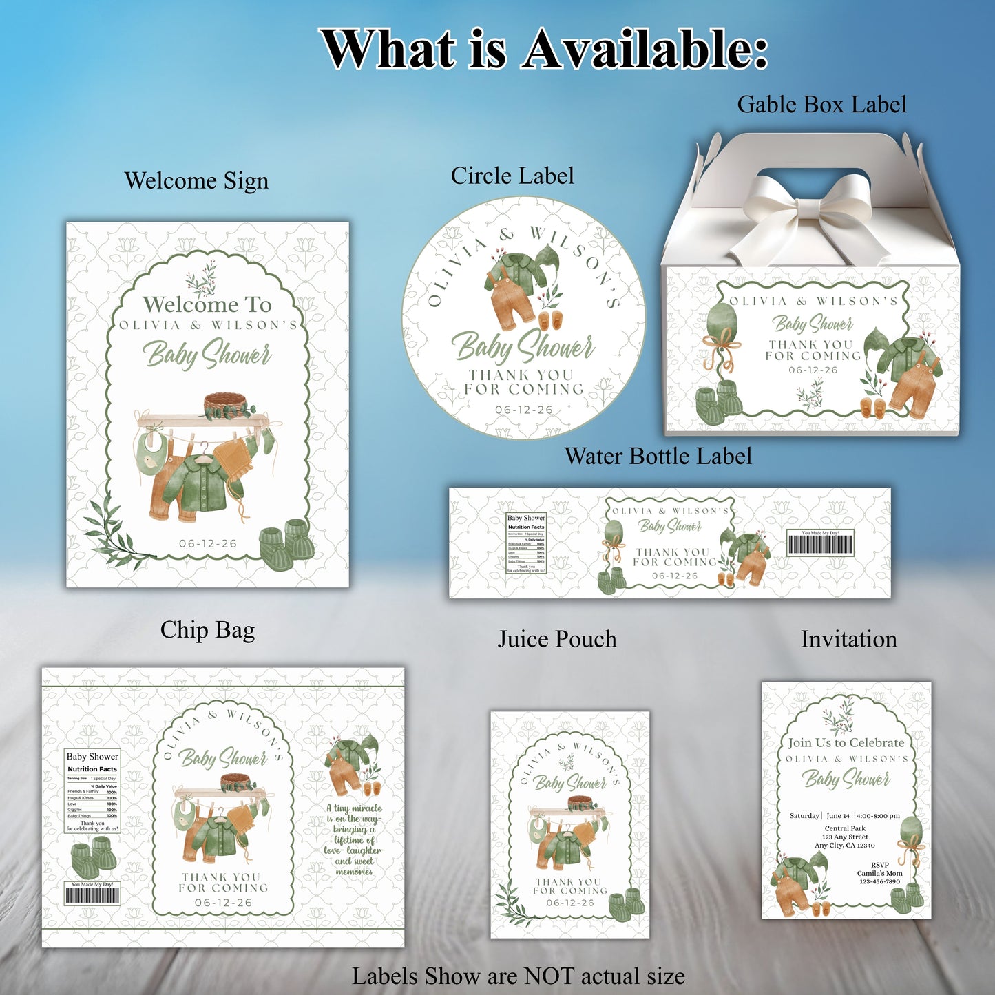 Boho Neutral Boys Baby Shower Party Sticker Labels