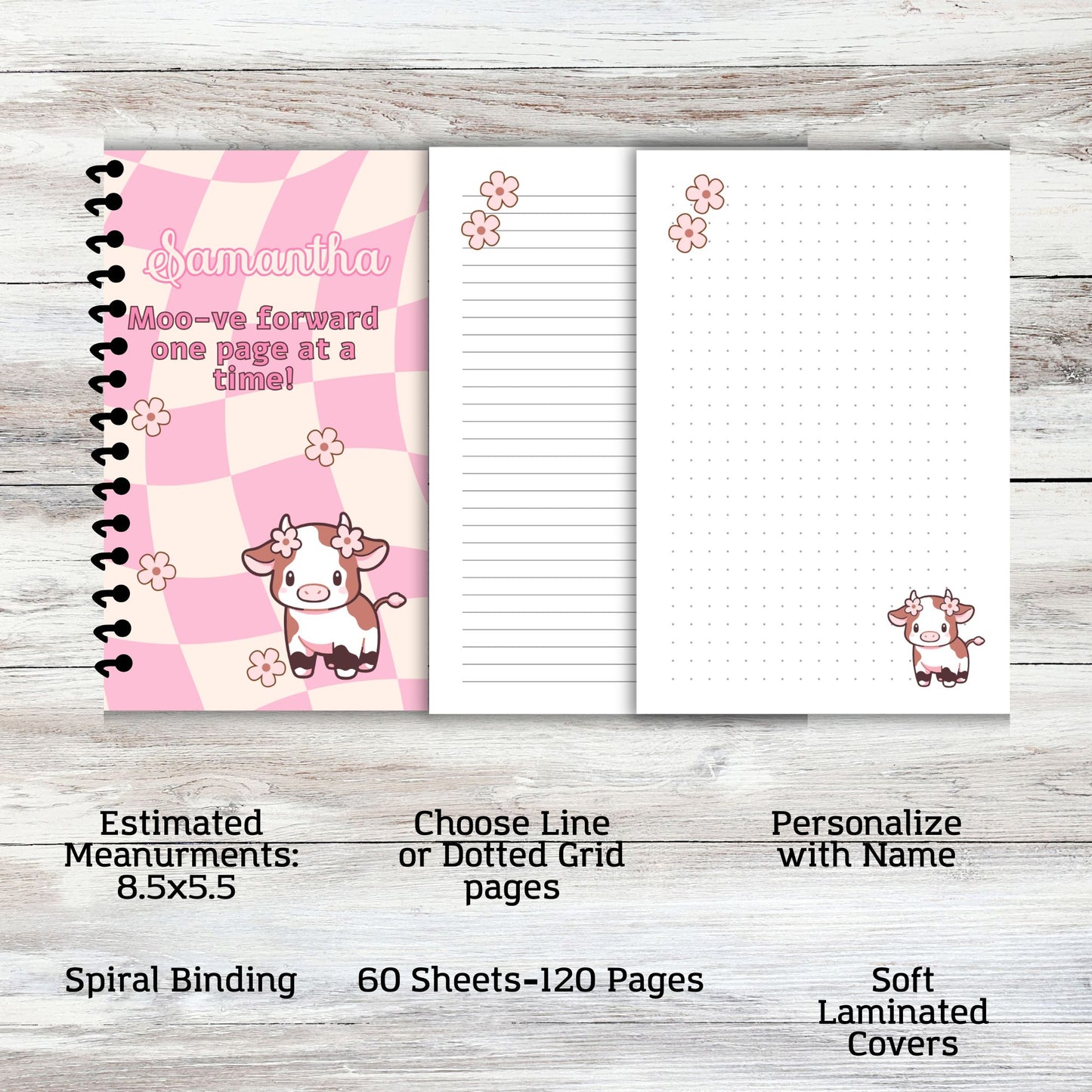 Pink Cow Notebook