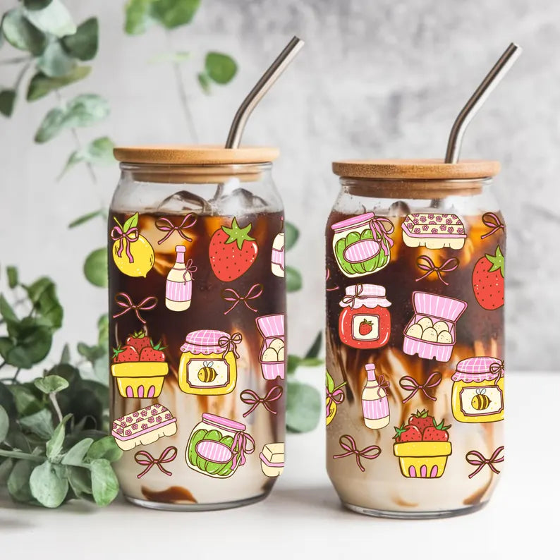 Farmers Market Libbey Glass Can Cup Wrap