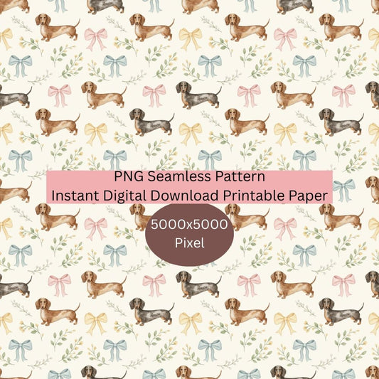 Dachshund dog Seamless Repeating Pattern Paper Bundle