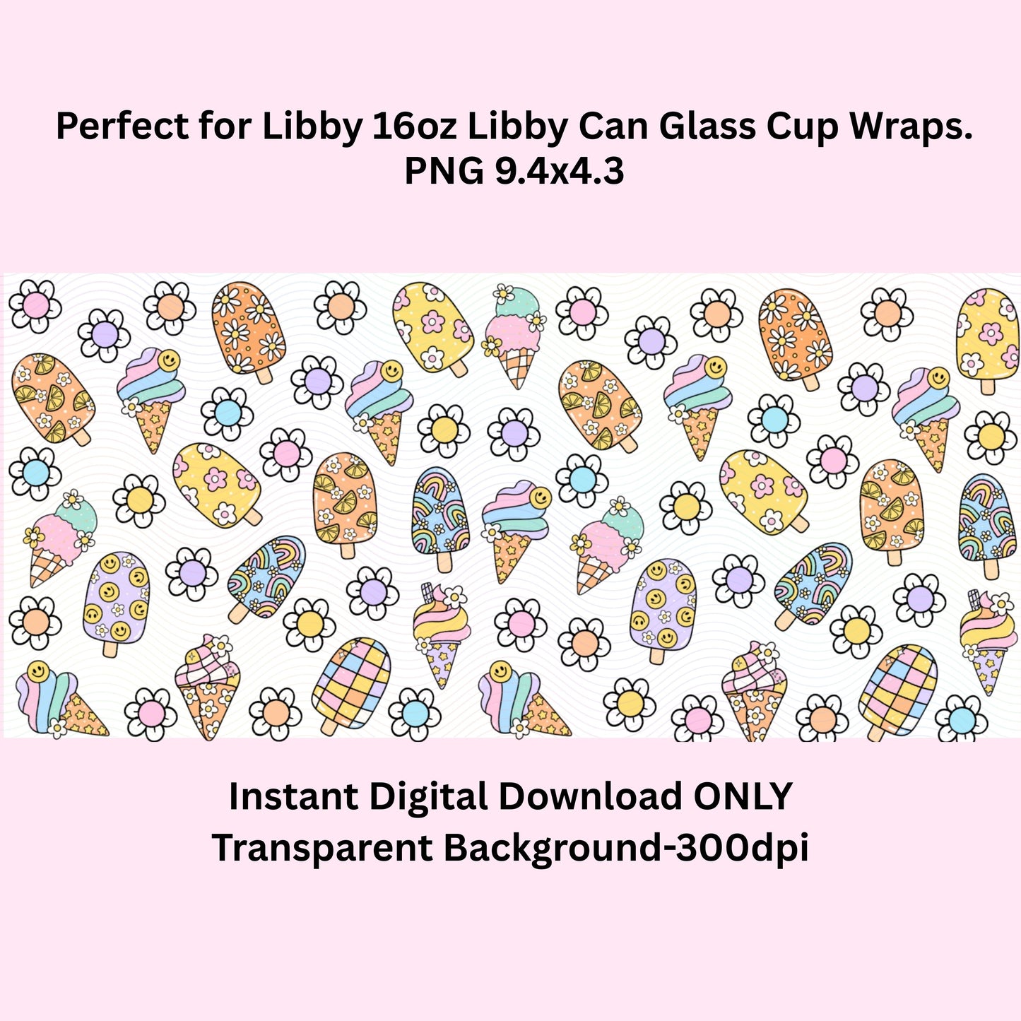 Summer Sweet Treats Libbey Glass Can Cup Wrap
