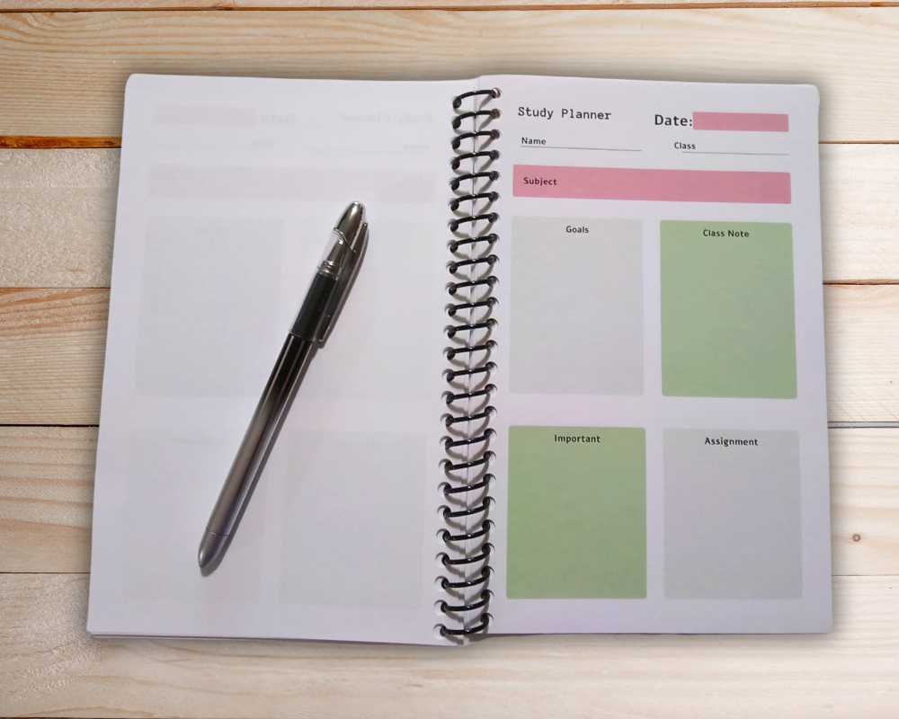 Block Style Study Planner-Study Goals-Daily Planning-Student Academic Planner-School Homework Planner-Undated-Minimalist Time Management