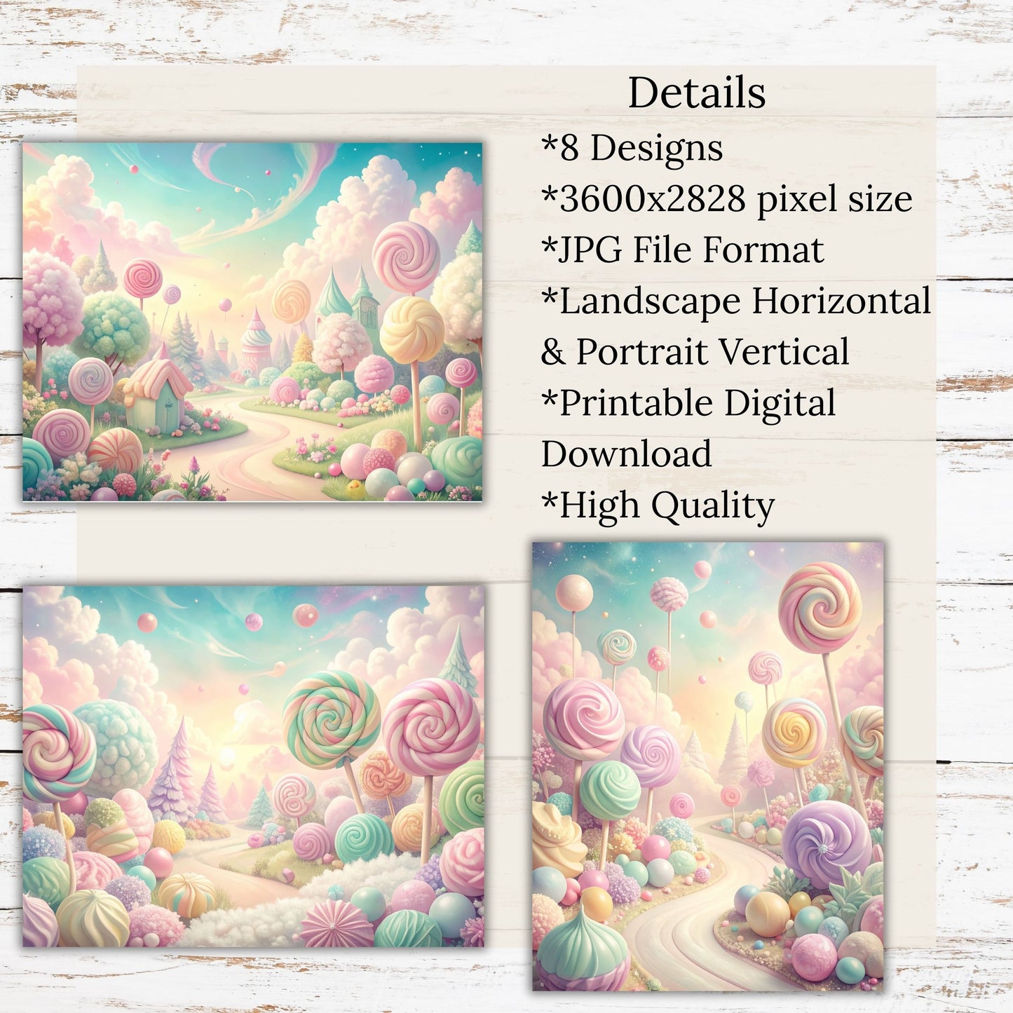 Candy Land Digital Paper Pack Bundle