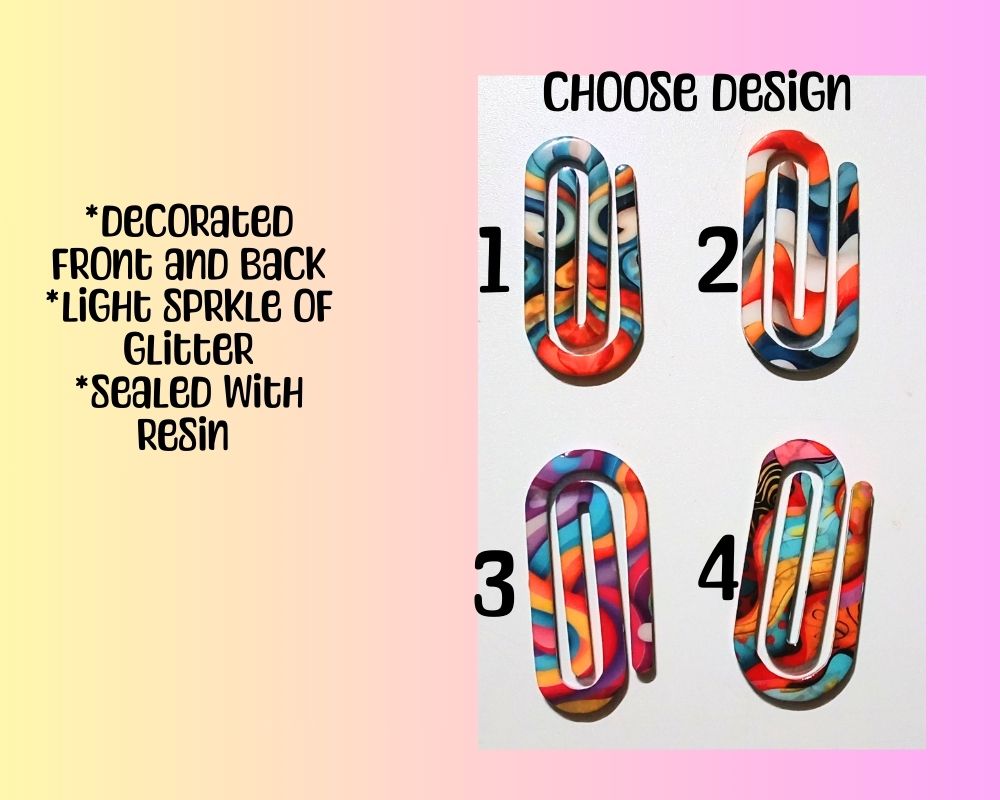 Jumbo Acrylic Paper Clip Bookmarks