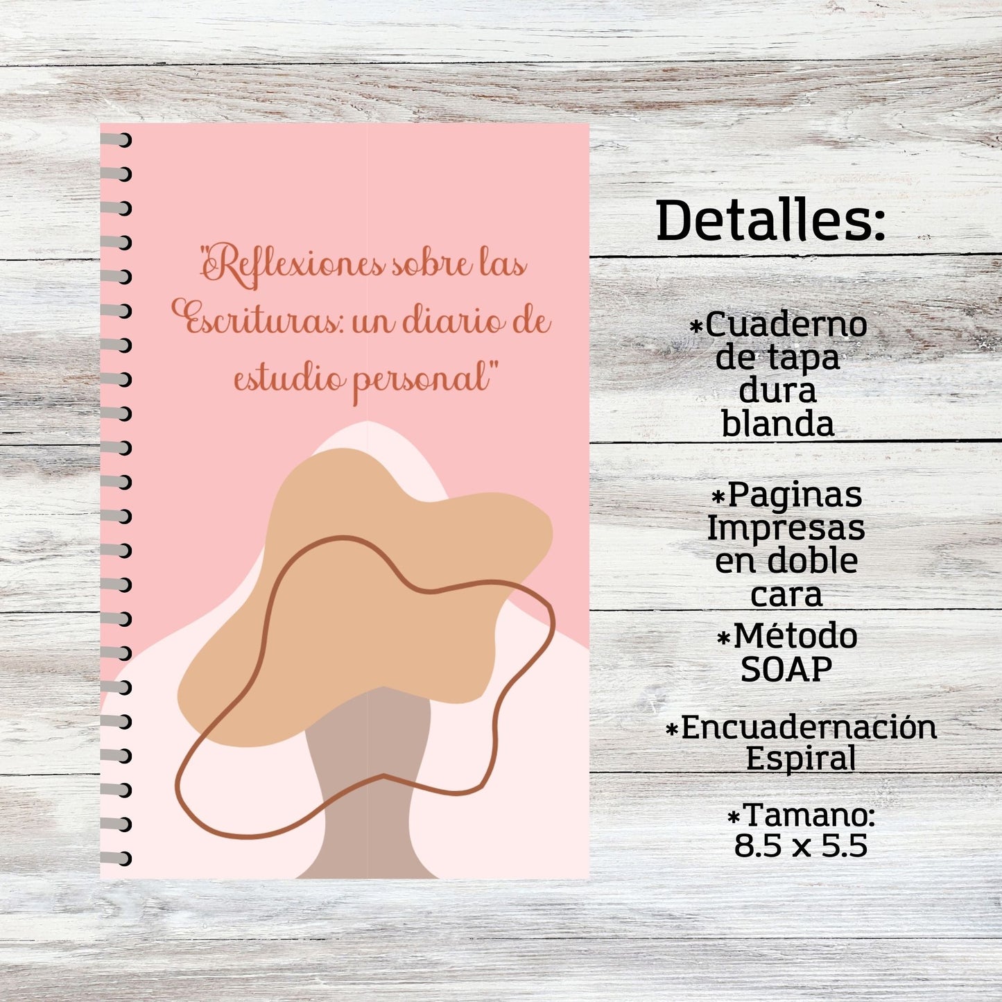 Diario de Estudio Biblico Metodo S.O.A.P-Cuaderno de Devocion-Estudio de Fe Personal-Refelccion Biblica Diaria