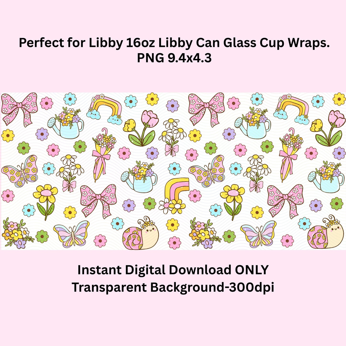 Spring Garden Libbey Glass Can Cup Wrap