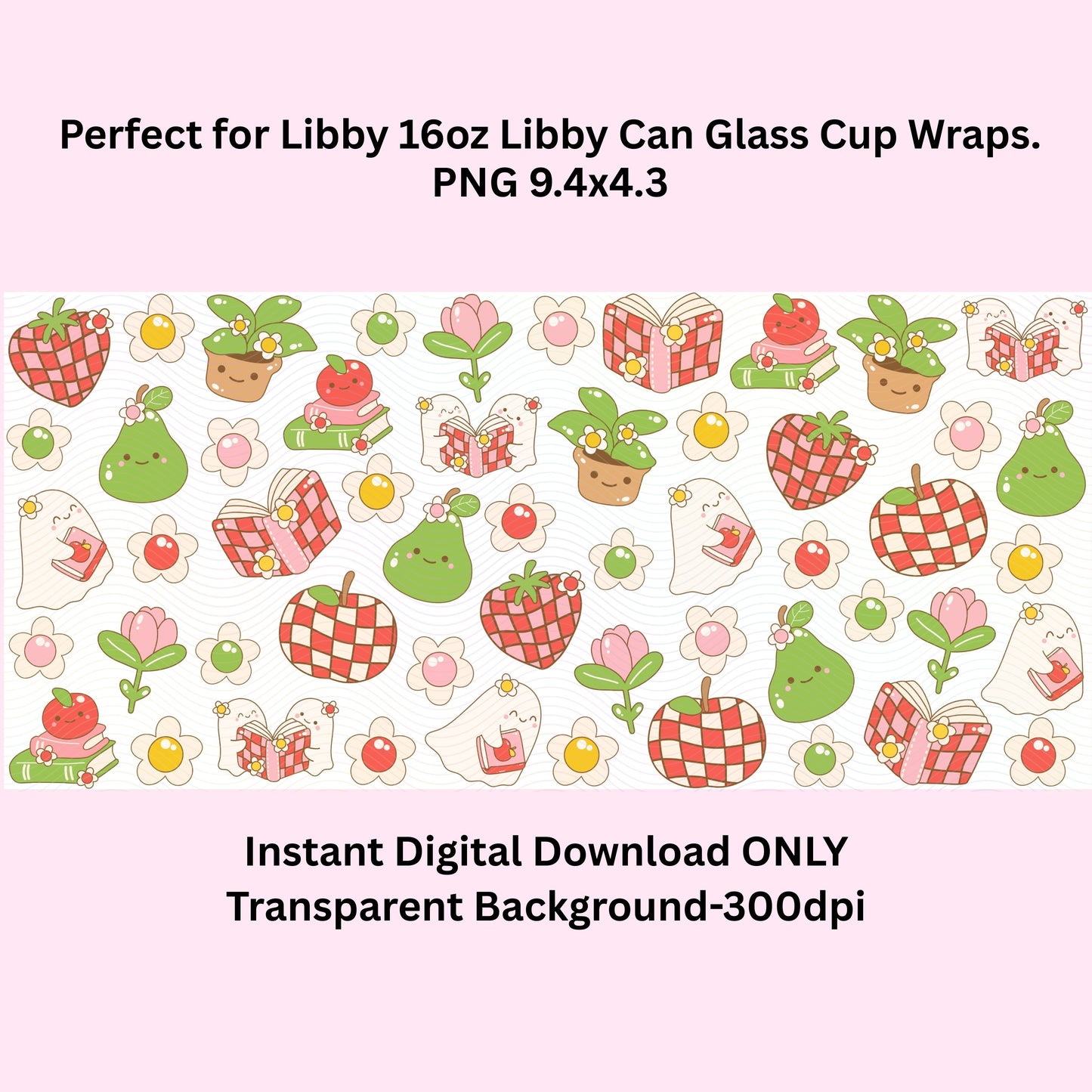 Groovy Ghost Reader Libbey Glass Can Cup Wrap