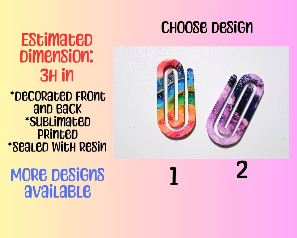 Jumbo Acrylic Paper Clip Bookmarks