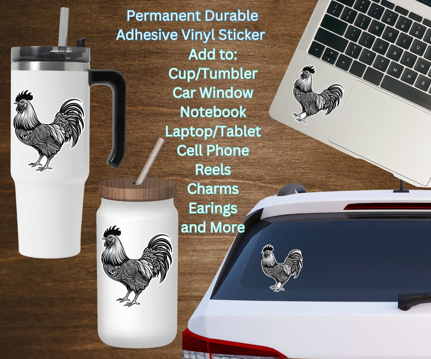 Rooster Vinyl Sticker Decal