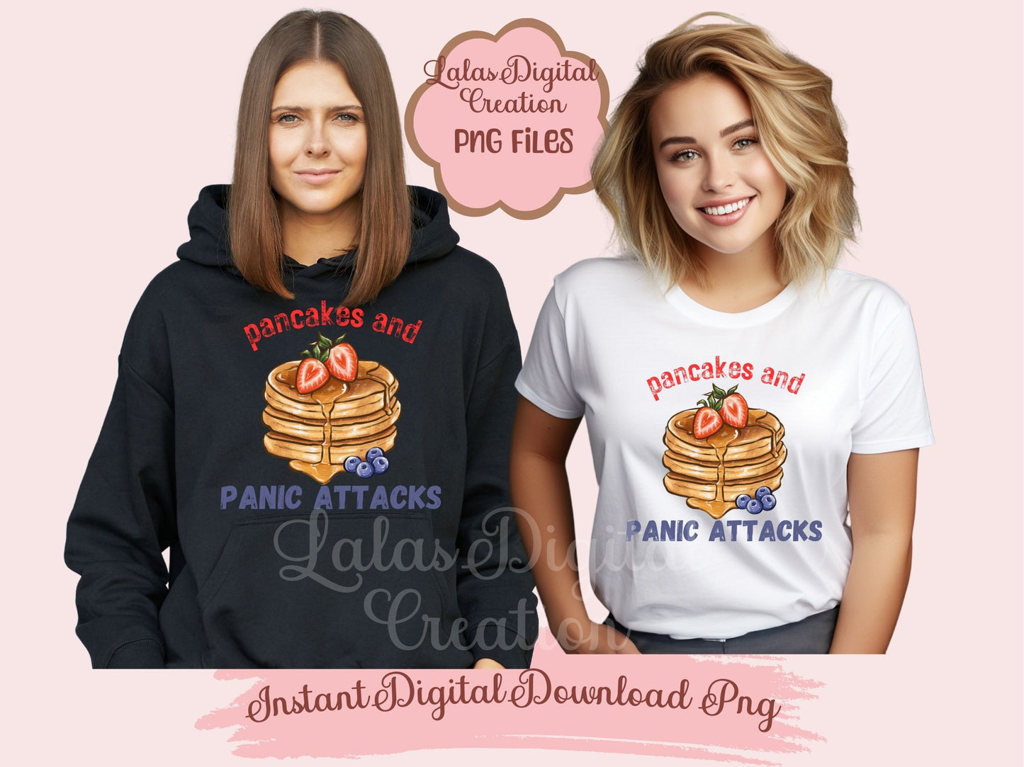 Pancake and Panic Attacks Clipart PNG Instant Digital Download