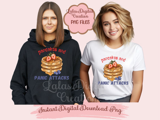 Pancake and Panic Attacks Clipart PNG Instant Digital Download