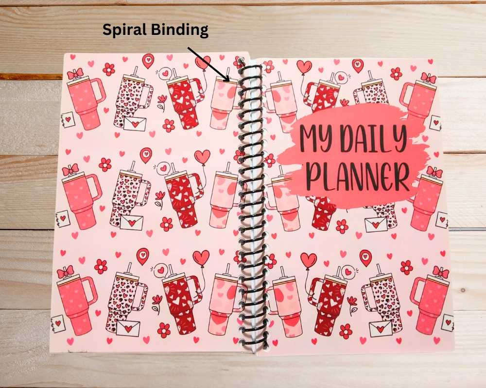 Daily Planner Undated-To Do Notebook Planner Journal-Spiral Binding-Desk Organizer Notebook-Schedule Planner-Todays Hourly Plan-Schedule