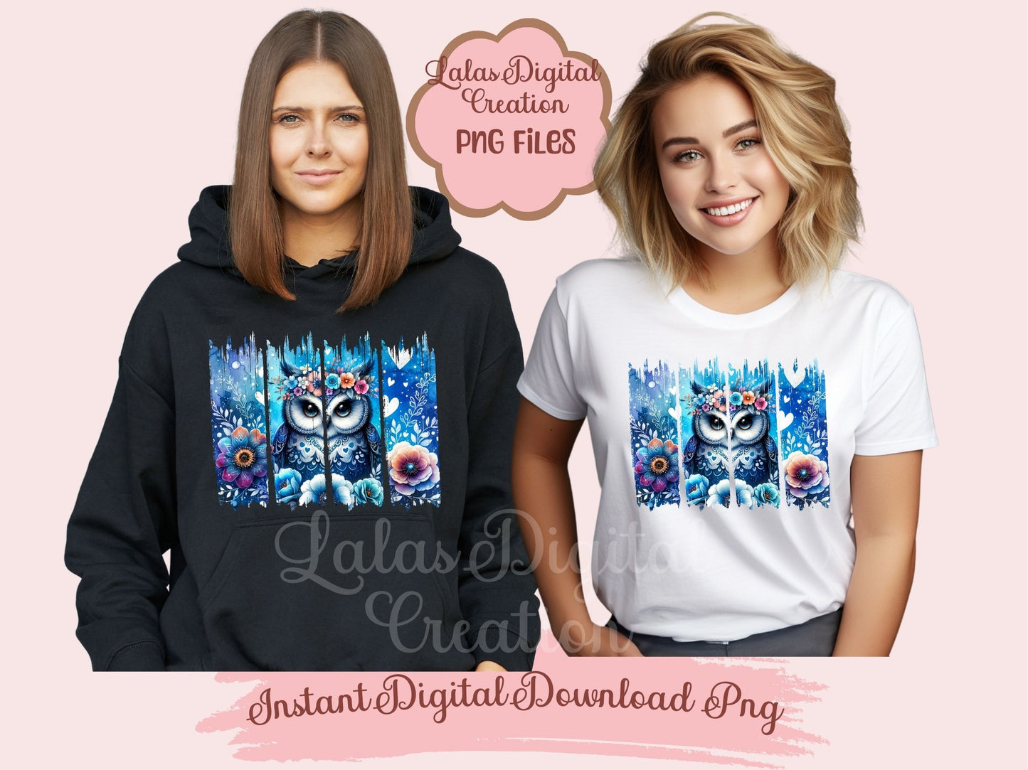 Night Owl Brushstroke Clipart PNG Instant Digital Download