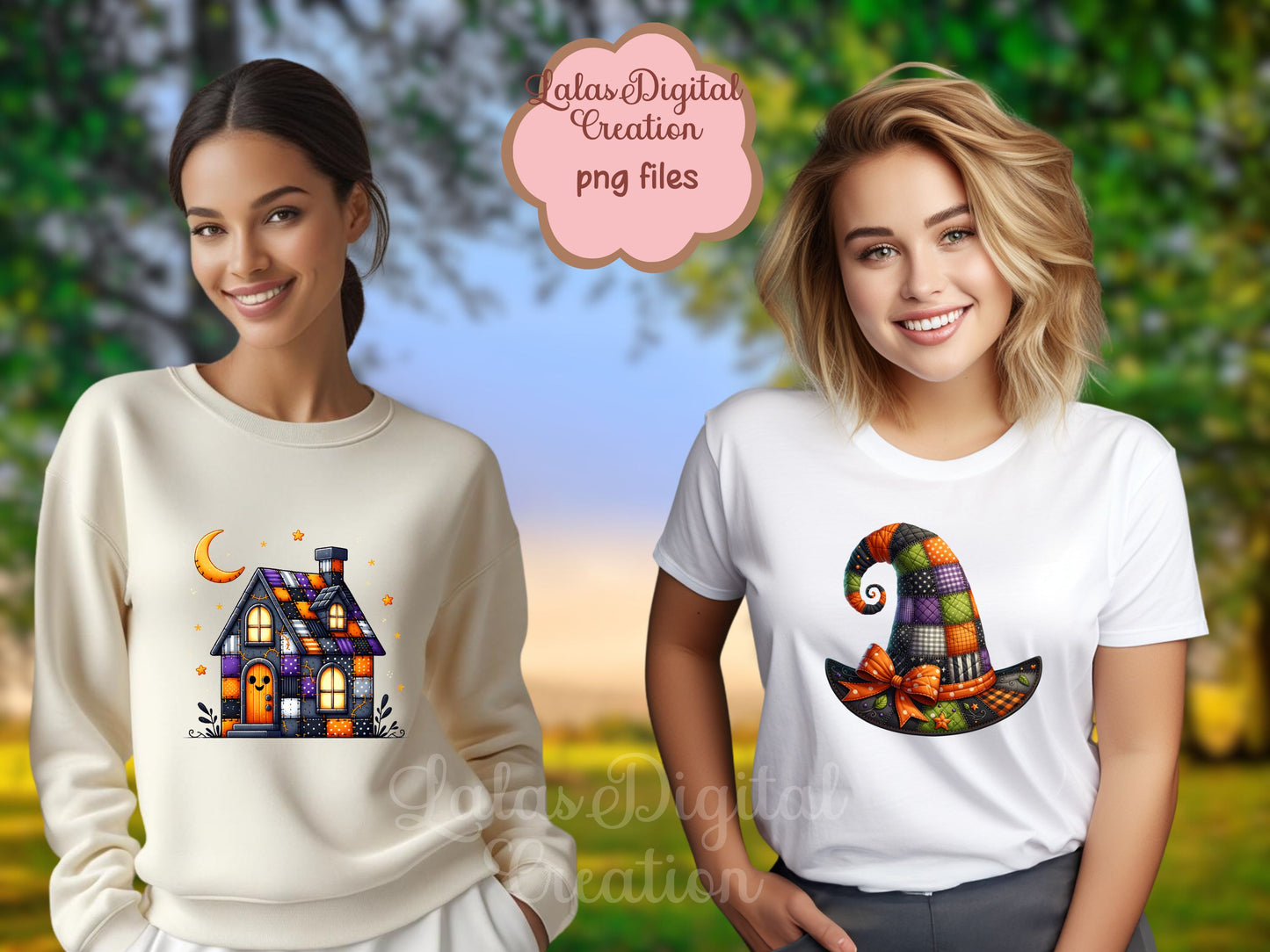 Halloween Patchwork Bundle Clipart Instant Digital PNG Download