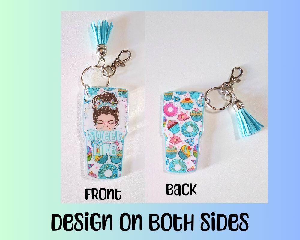 Sweet Life Messy Mom Bund Acrylic Resin Keychain