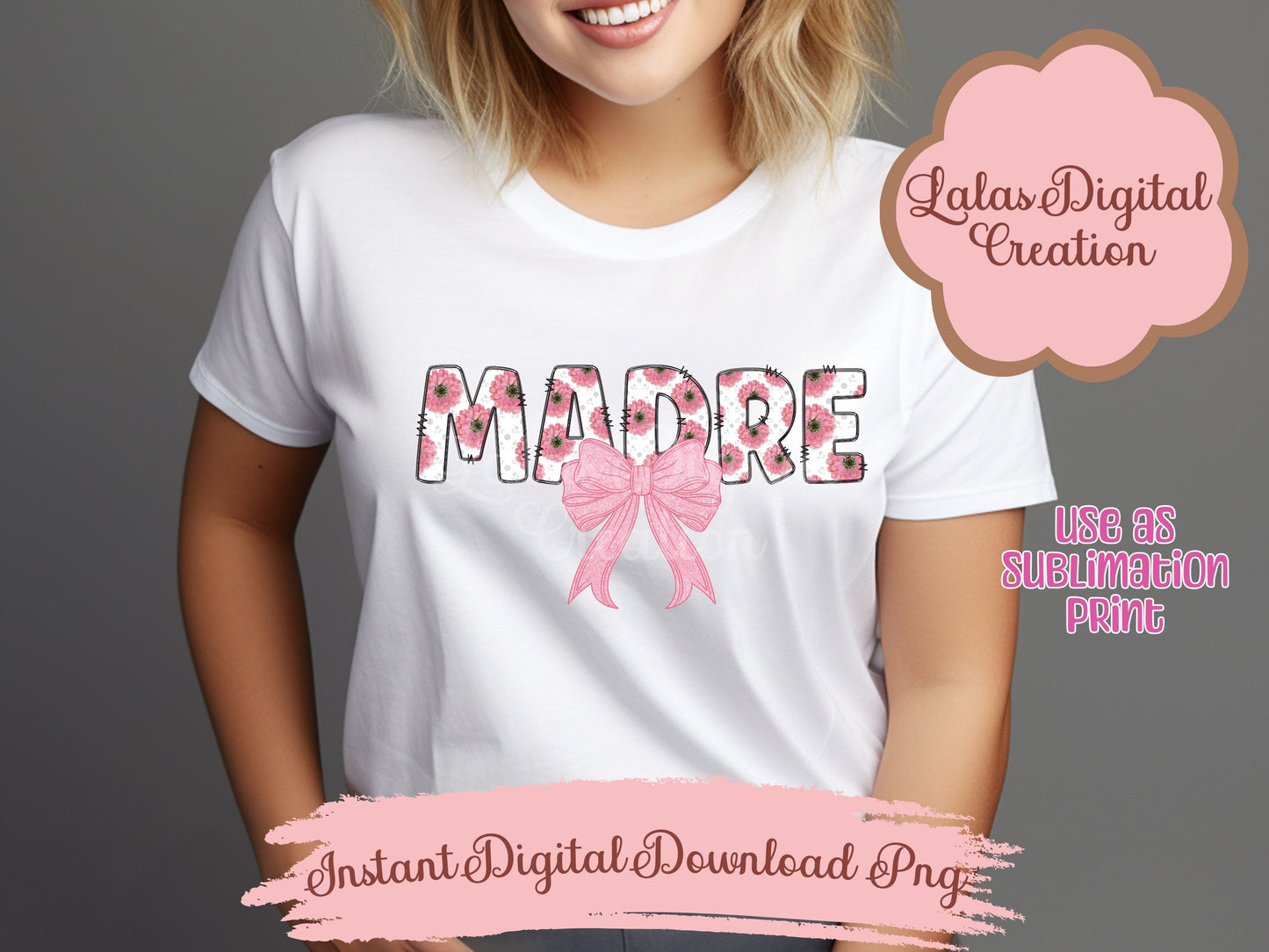 Madre Coquette Bow Clipart PNG Instant Digital Download