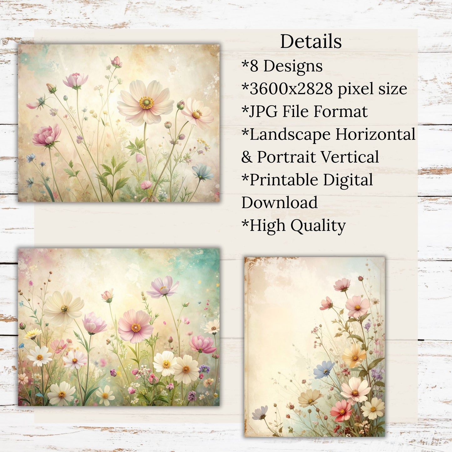 Wildflower Digital Paper Pack Bundle