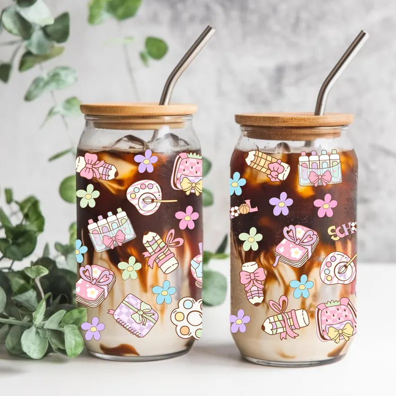 Teacher School Supplies Libbey Glass Can Cup Wrap
