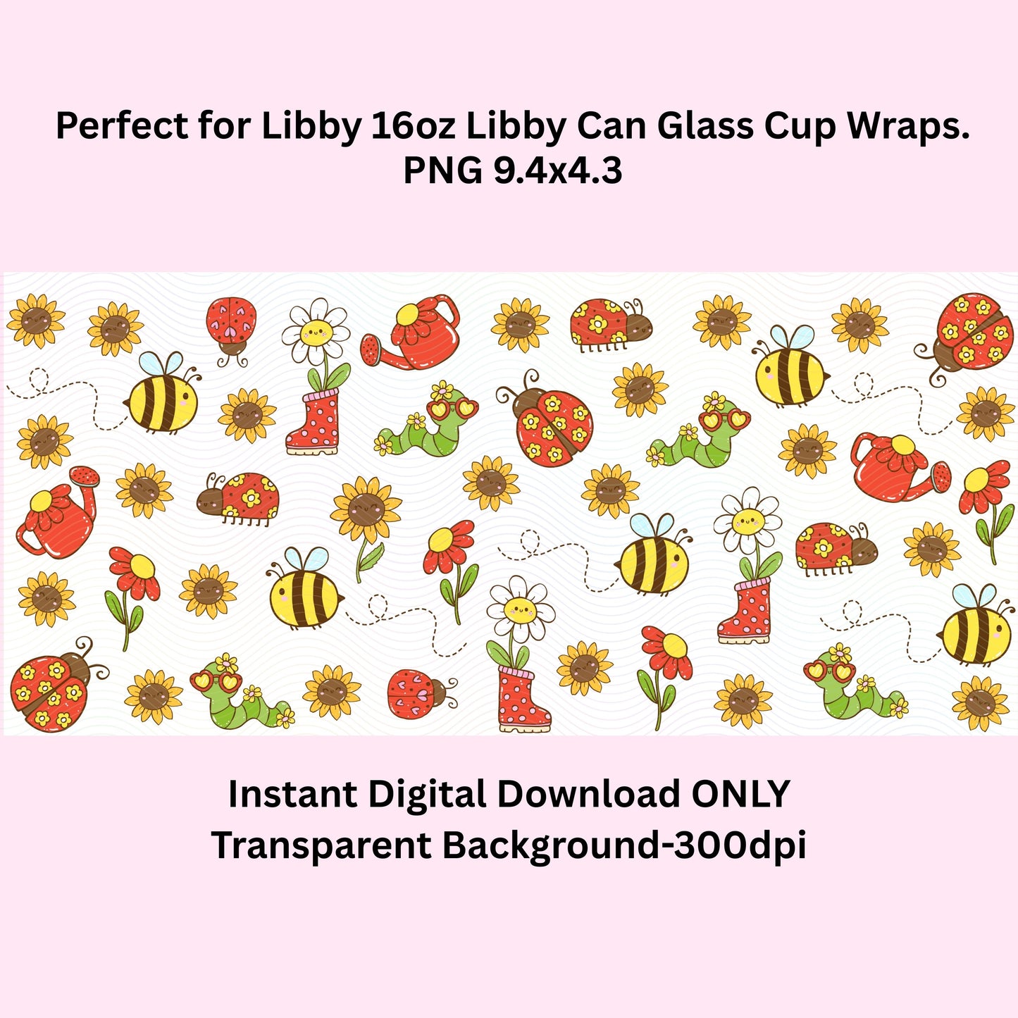 Groovy Bugs Libbey Glass Can Cup Wrap