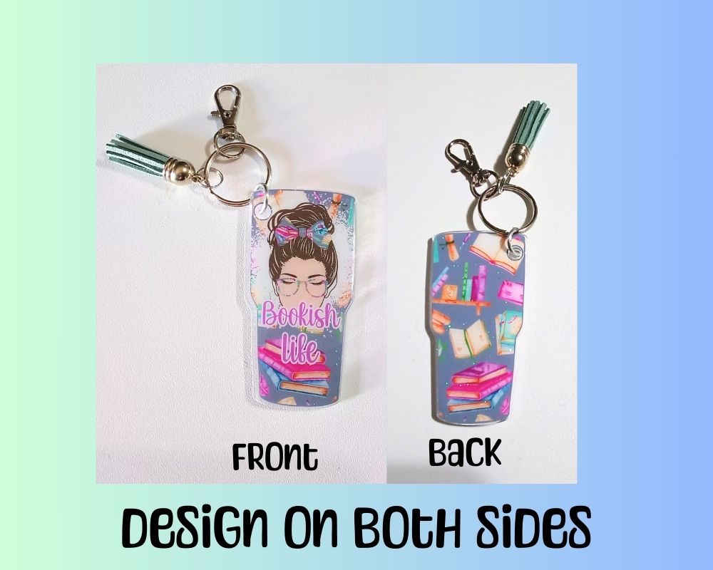 Bookish Life Messy Mom Bun Acrylic Resin Keychain