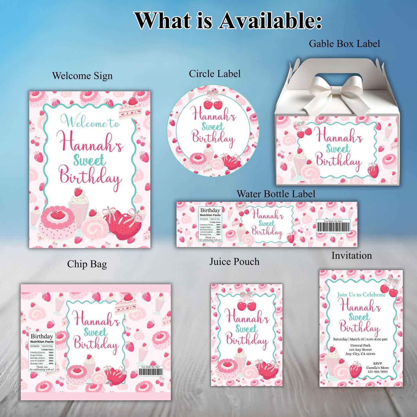 Sweet Treat Party Sticker Labels