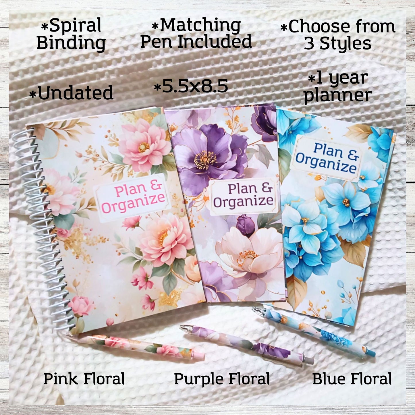 Floral Undated Monthly Weekly Planner