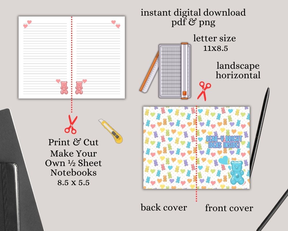 Gummy Candy Digital Lined & Dotted Grid Notebook PDF