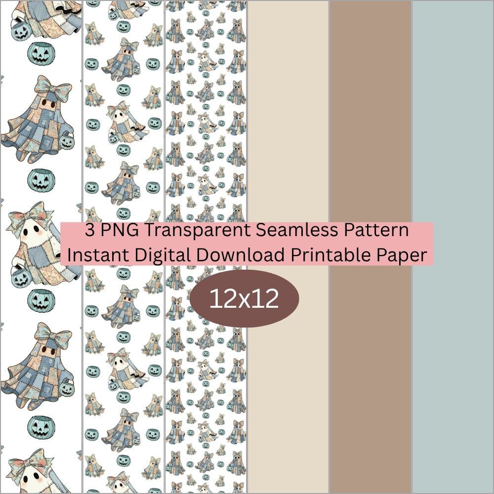 Denim Patch Ghost Seamless Digital Pattern Paper Bundle