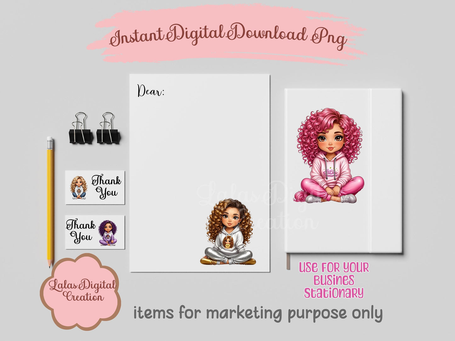 Cute Girl Clipart Bundle Instant Digital PNG Download