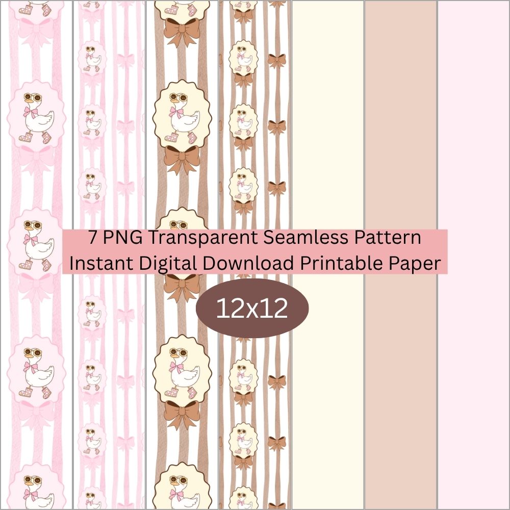 Silly Duck Frame Seamless Digital Pattern Paper Bundle