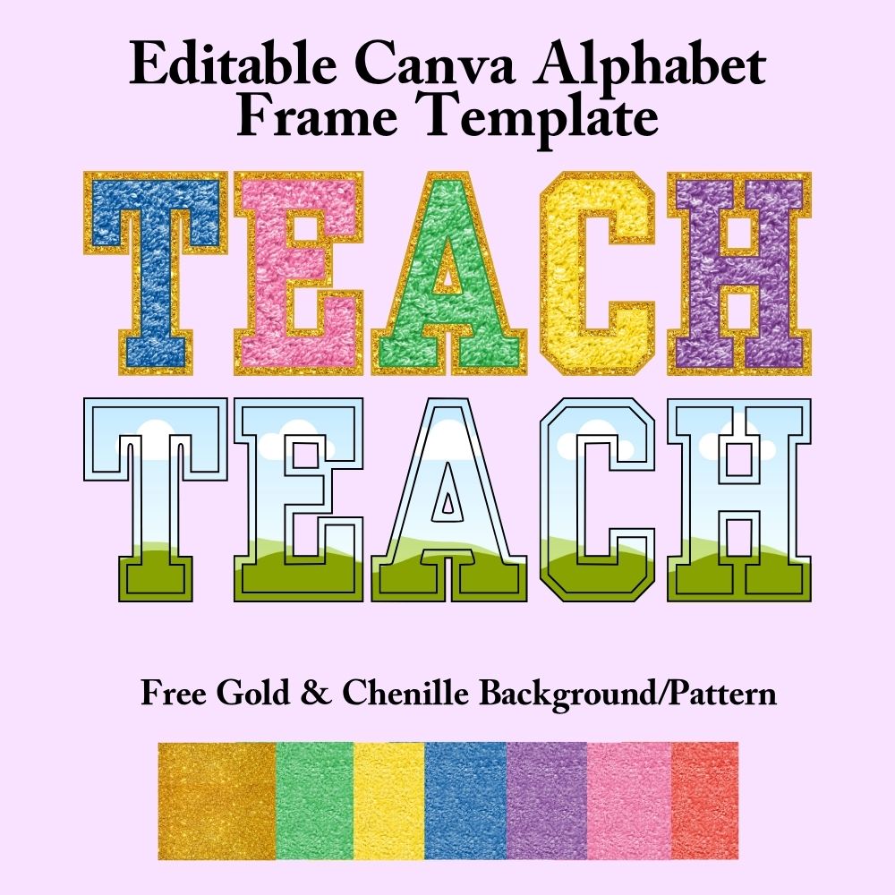 Editable Alphabet Canva Frame Template 1