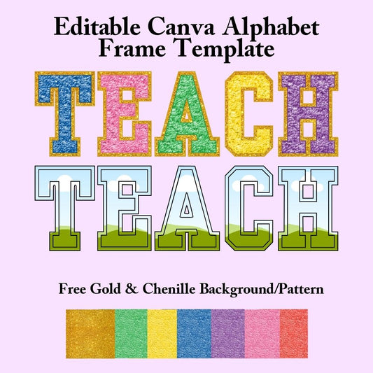 Editable Alphabet Canva Frame Template 1