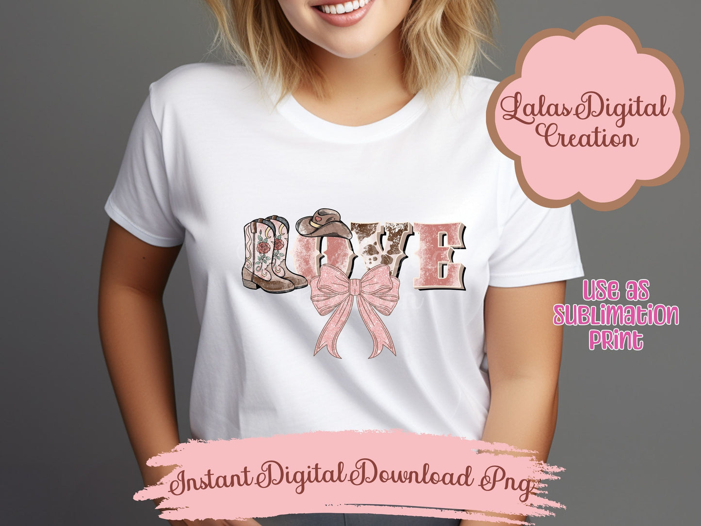 Western Love Bow Clipart PNG Instant Digital Download