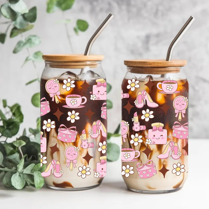 Preppy Girl Stuff Libbey Glass Can Cup Wrap