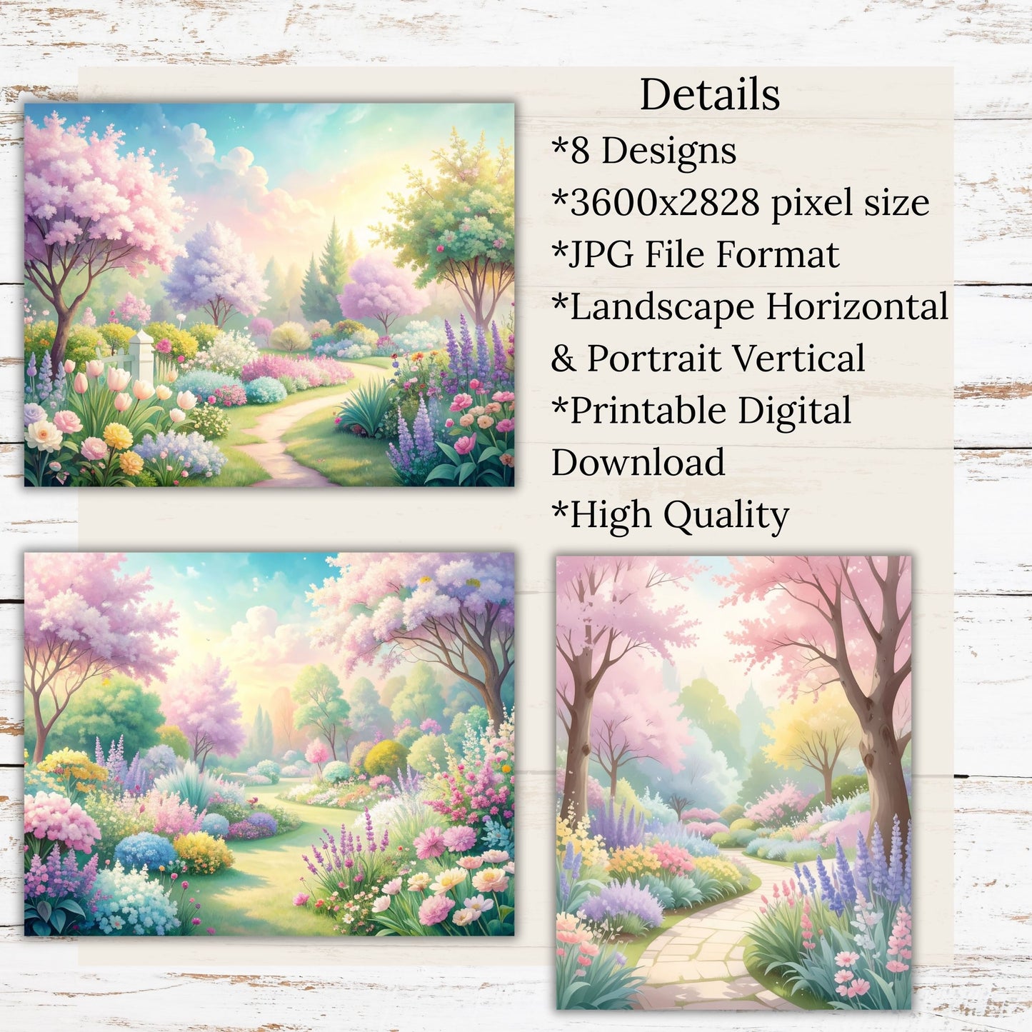 Spring Garden Digital Paper Pack Bundle