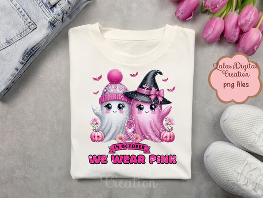 Cancer Awareness Ghost Clipart Instant Digital PNG Download