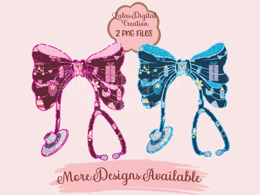Nurse Stethoscope Baby Boy Girl Bundle Clipart PNG Instant Digital Download