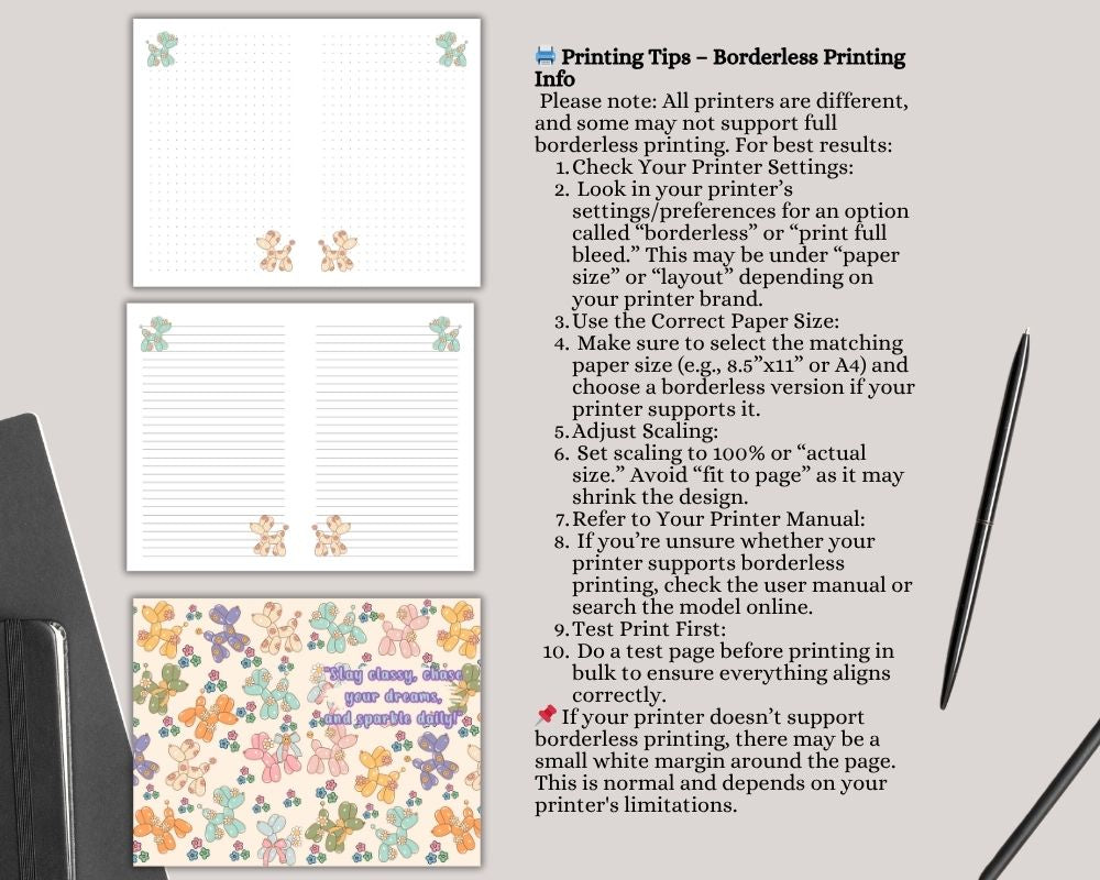 Preppy Balloon Dog Digital Lined & Dotted Grid Notebook PDF