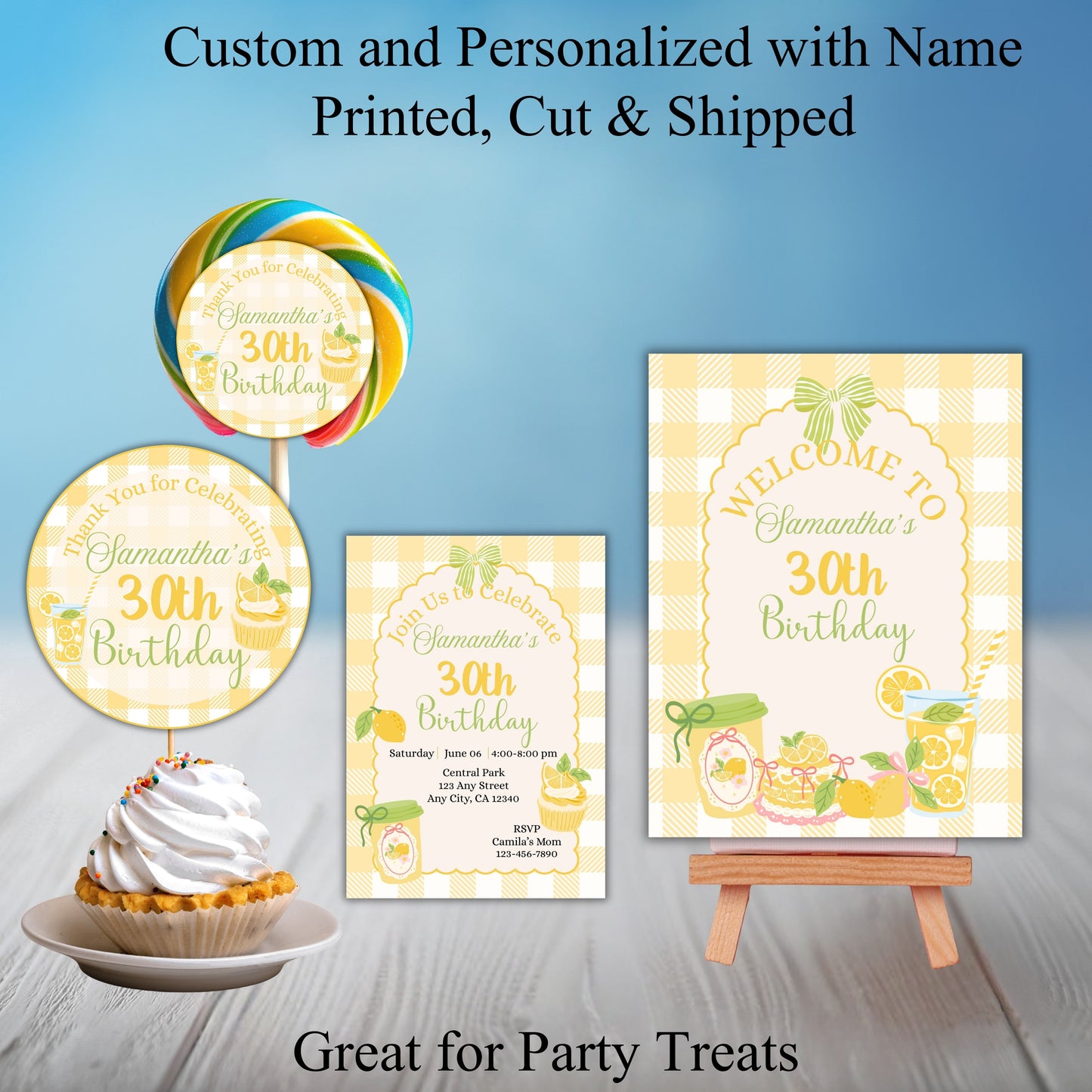 Lemonade Tea Party Sticker Labels