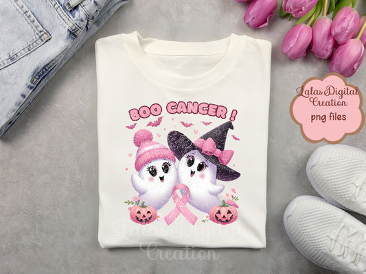 Pink Ghost Cancer Awareness Clipart Instant Digital PNG Download