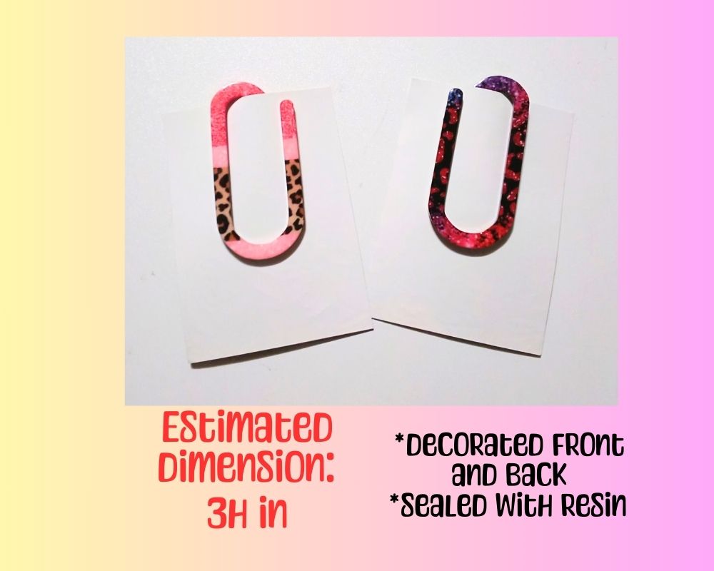 Jumbo Acrylic Paper Clip Bookmarks