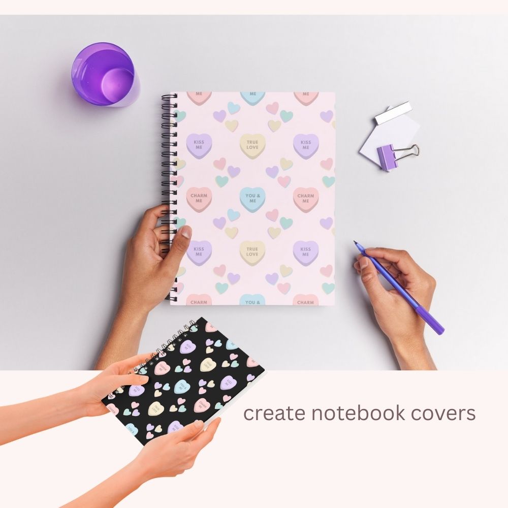 5 Valentines Heart Candy Seamless Repeating Pattern Paper Bundle Set