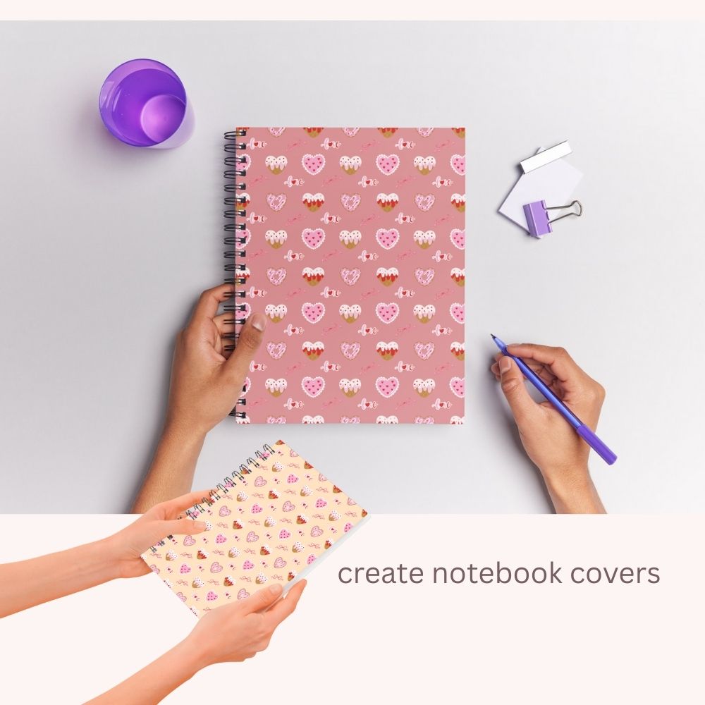 Valentines Heart Seamless Repeating Pattern Paper Bundle Set