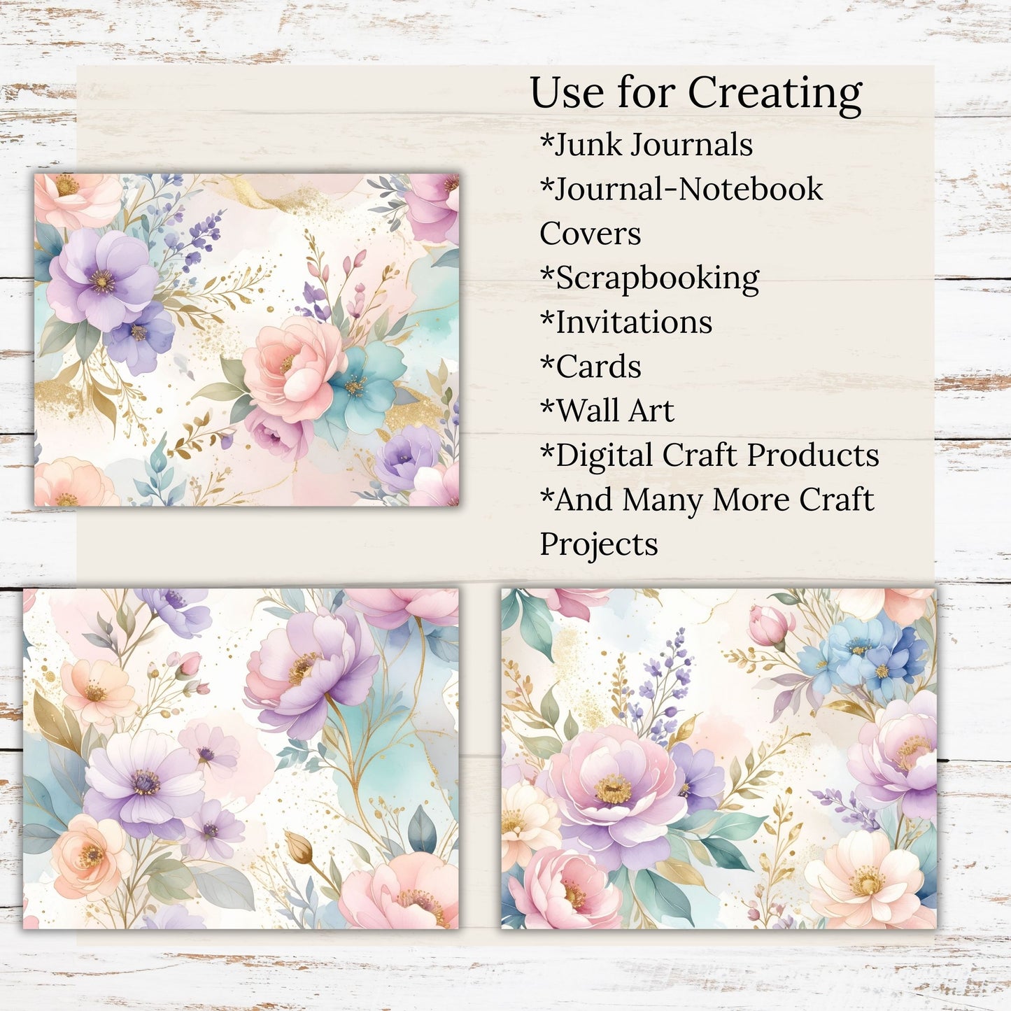 Pastel Floral Digital Paper Pack Bundle