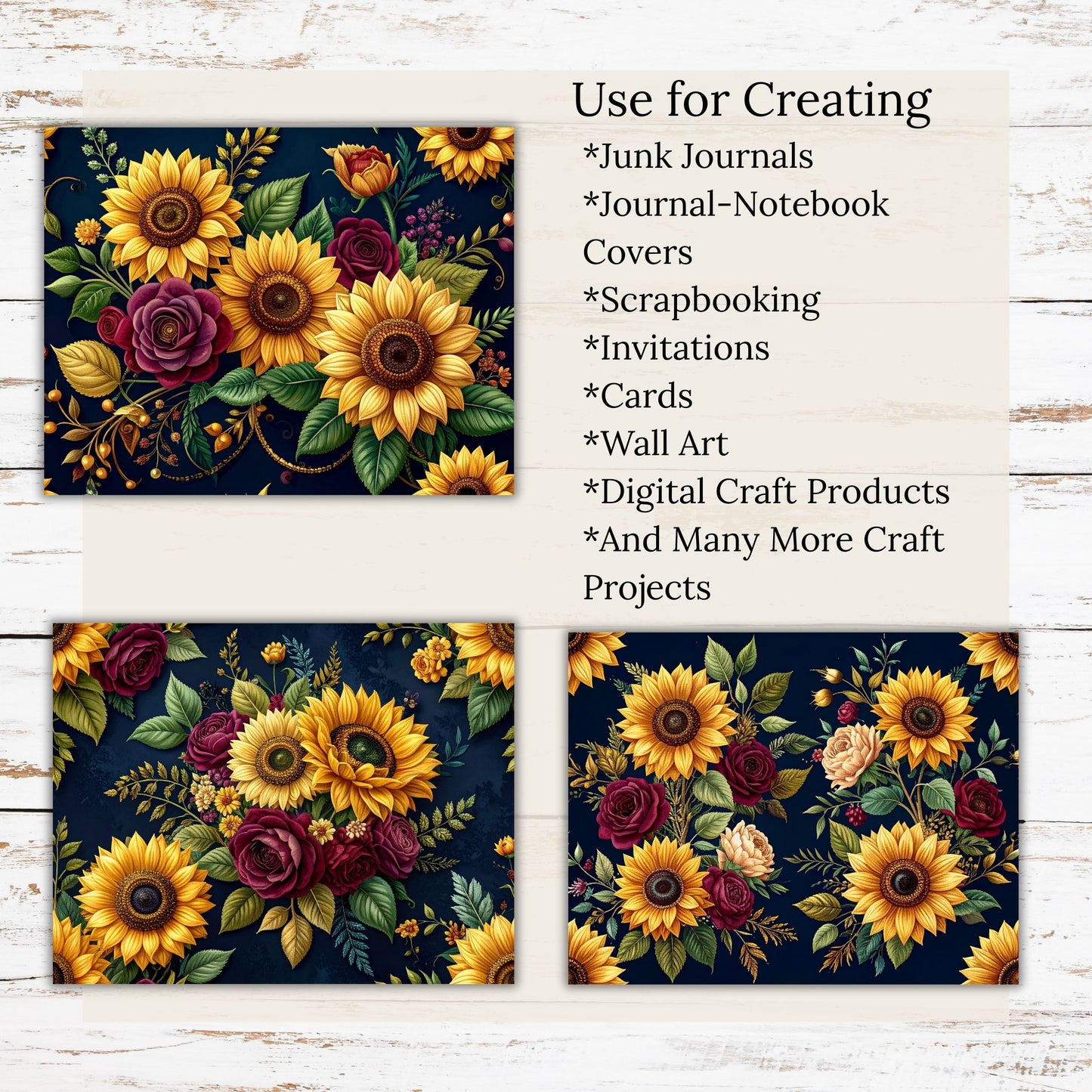 Sunflower Digital Paper Pack Bundle