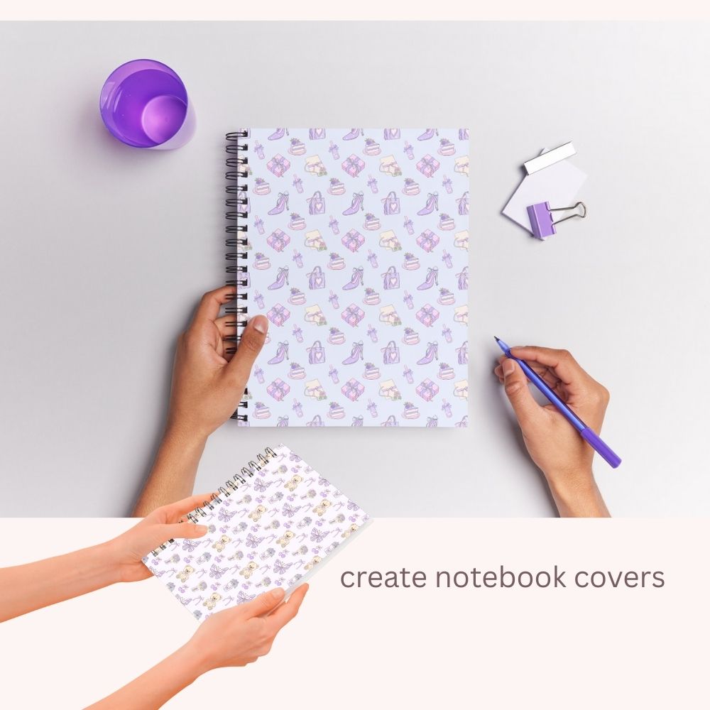 Purple Preppy Seamless Repeating Pattern Paper Bundle Set
