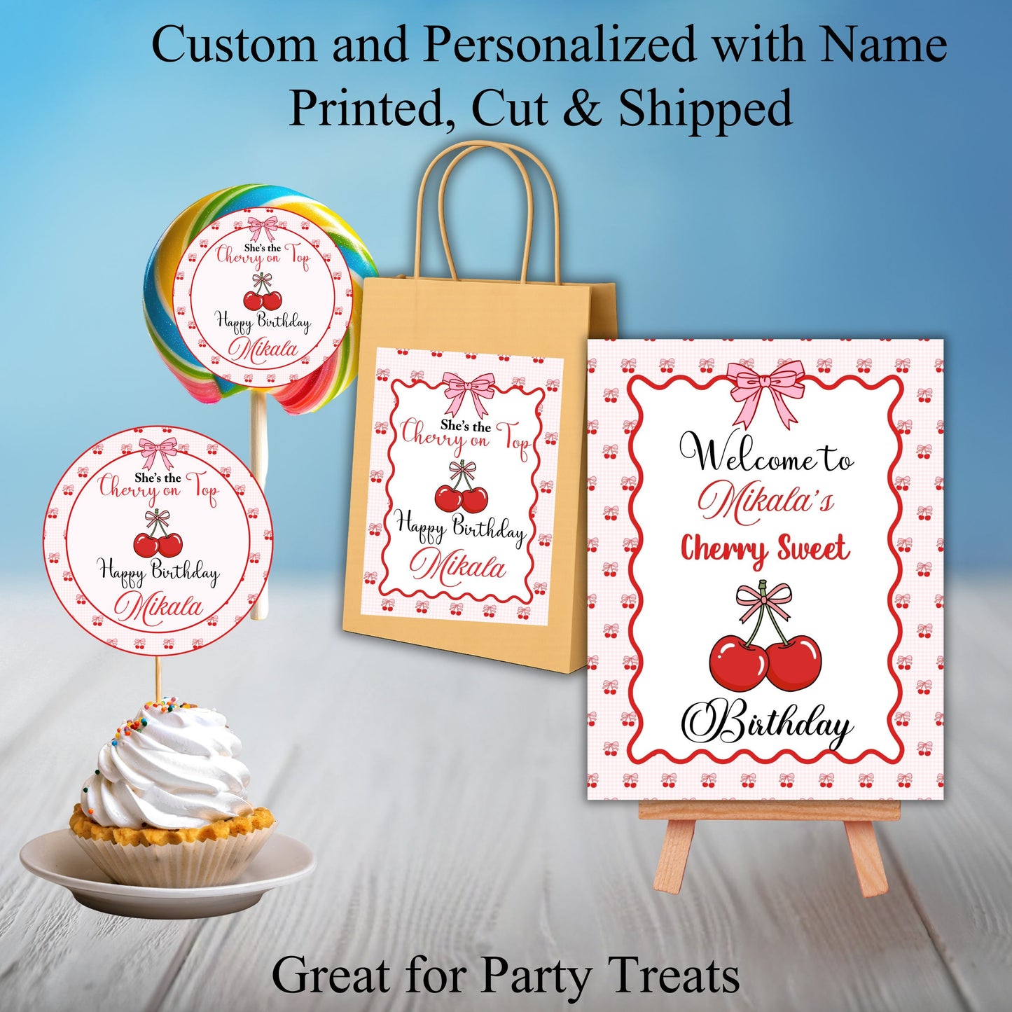 Cherry Party Sticker Labels